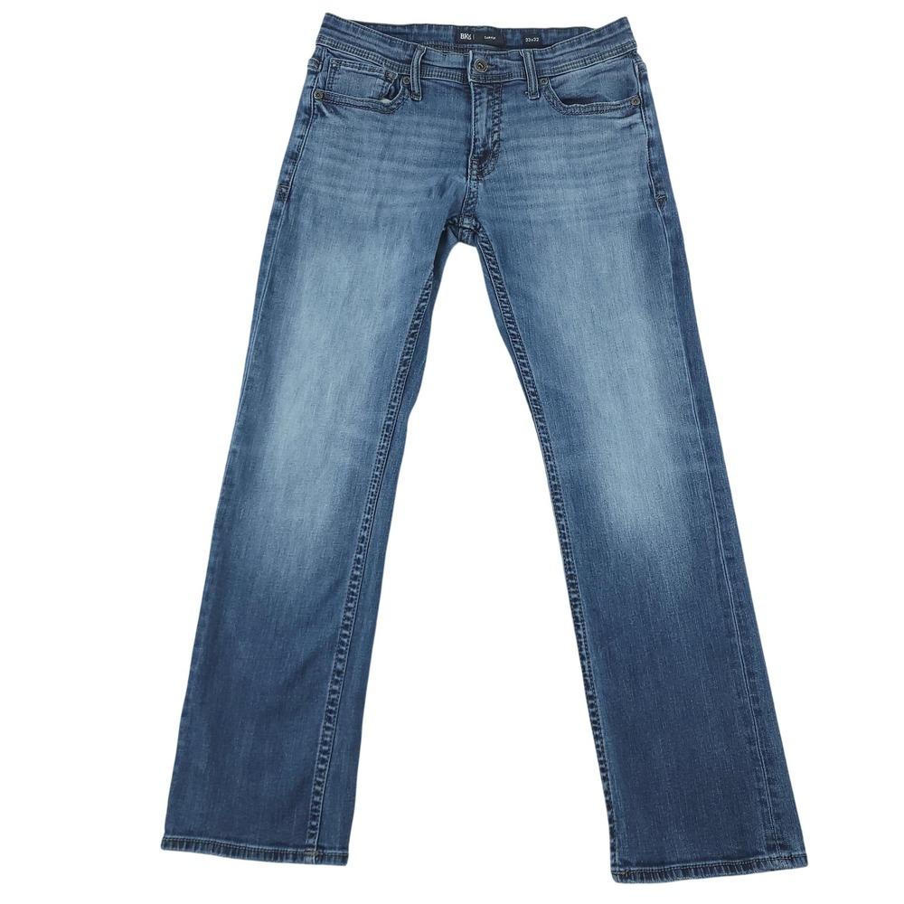 BKE Carter Jeans Mens 33x32 Blue Medium Wash Relaxed Bootcut Stretch Denim